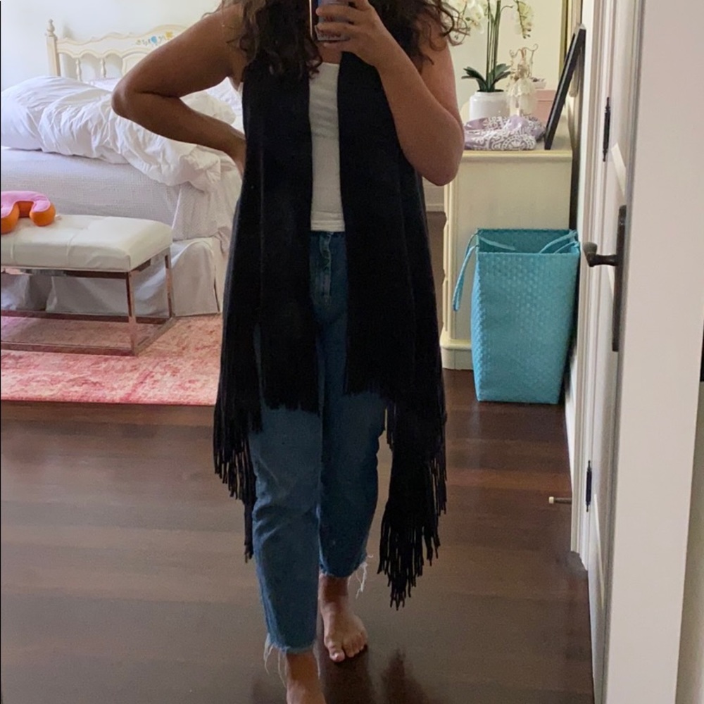 Retro fringe cardigan